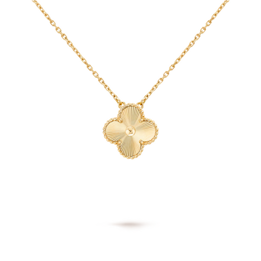 Gold Laser Clover Necklace