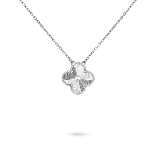 Silver Laser Clover Necklace