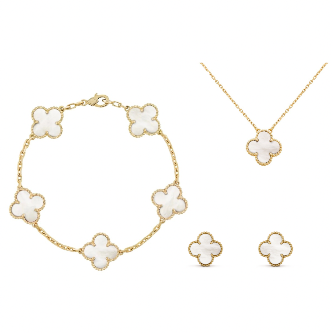 Clover set - Necklace, Bracelet, Earrings