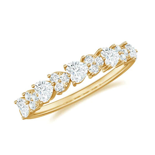 Half Heart Cubic Ring S925