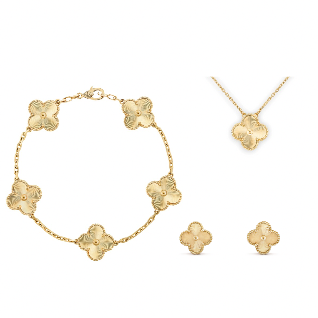 Clover set - Necklace, Bracelet, Earrings