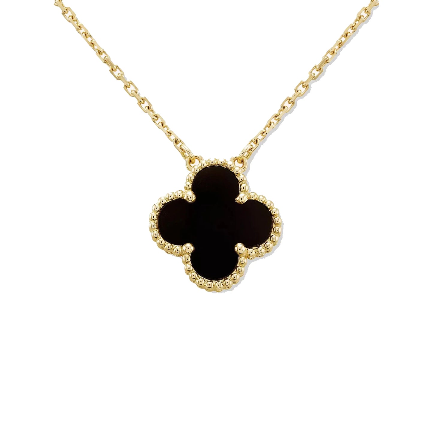 Gold + Black Clover Necklace