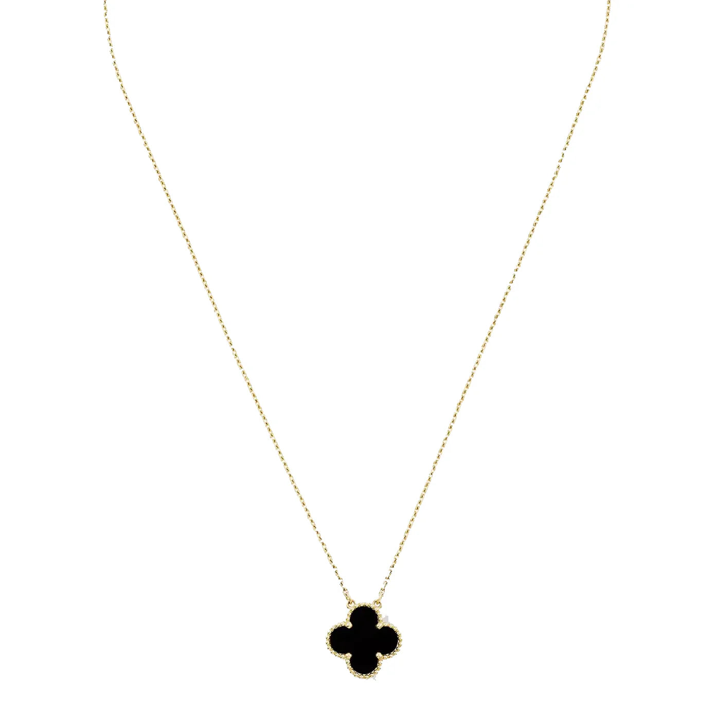 Gold + Black Clover Necklace