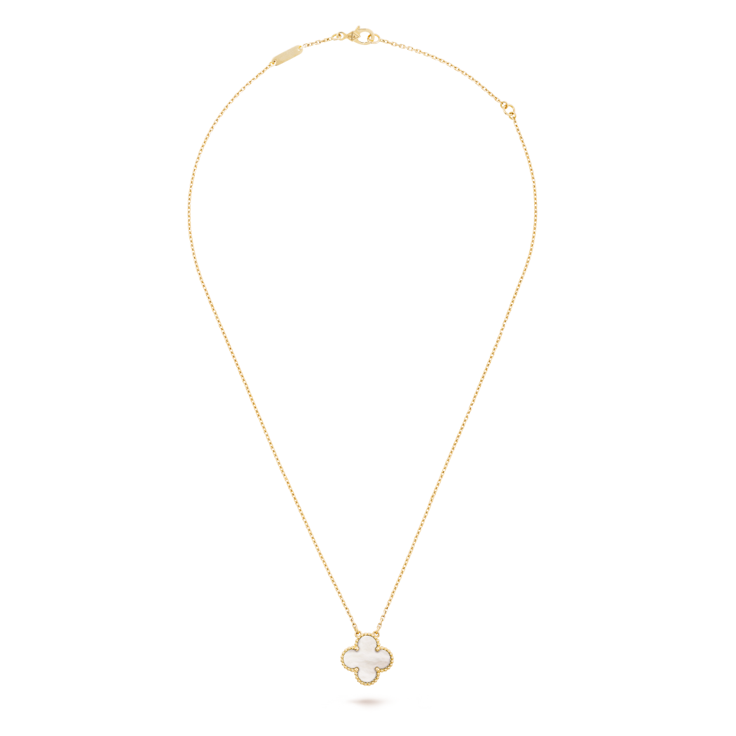 Gold + White Clover Necklace